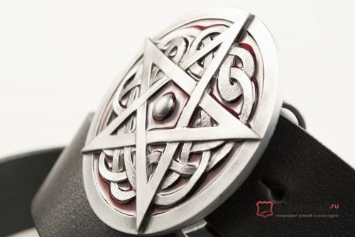Кожаный ремень с пряжкой "PENTAGRAM"  - kupiremen.ru