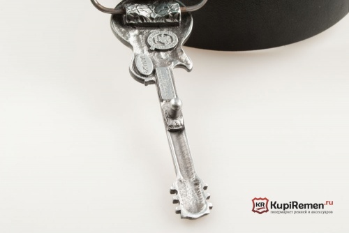 Кожаный ремень с пряжкой "Электрогитара с британским флагом" - kupiremen.ru