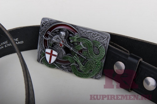 Кожаный ремень с пряжкой "CELTIC ST. GEORGE" - kupiremen.ru