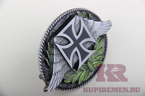 Кожаный ремень с пряжкой "CROSS ON WINGS"  - kupiremen.ru