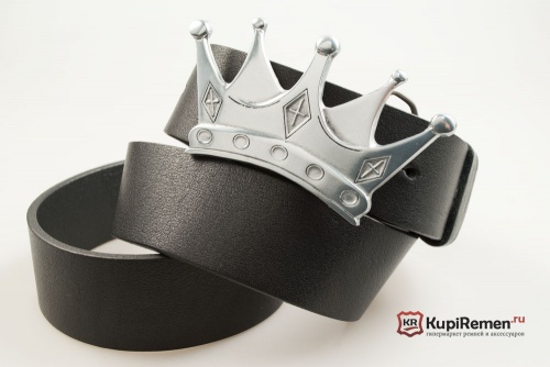 Кожаный ремень с пряжкой "CROWN" (Корона) - kupiremen.ru