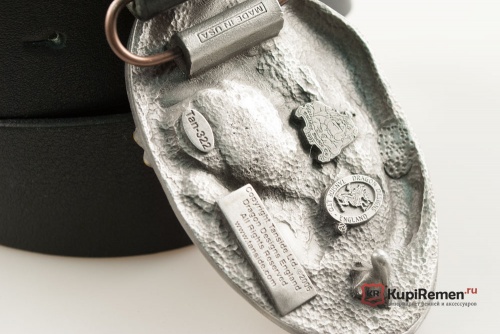 Кожаный ремень с пряжкой "PENTAGRAM" (Пентаграмма с драконом) 3D - kupiremen.ru