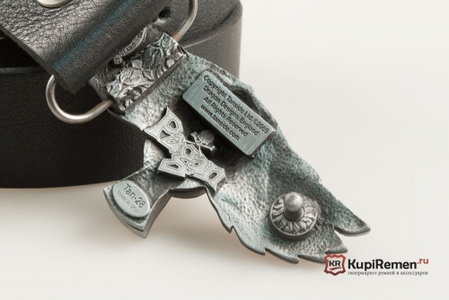 Кожаный ремень с пряжкой "Крест с крыльями" - kupiremen.ru