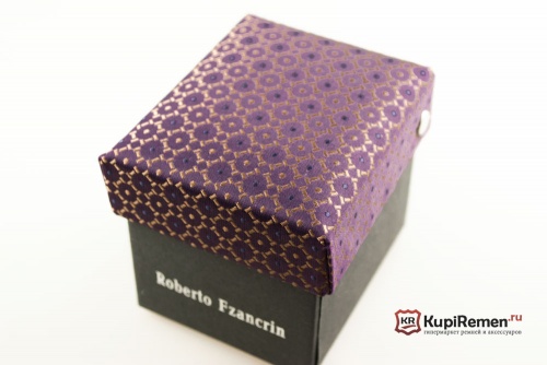 Узкий галстук Roberto Fzancrin фиолетового цвета в коробке - kupiremen.ru
