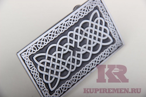 Кожаный ремень с пряжкой "Орнамент" - kupiremen.ru