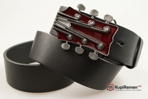 Ремень с пряжкой "GUITAR HEAD - RED" (Головка грифа) 3D - kupiremen.ru