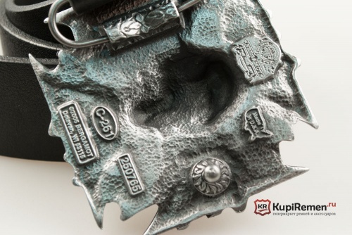 Кожаный ремень с пряжкой "SKULL AND CROSS" (Крест с черепом) 3D - kupiremen.ru