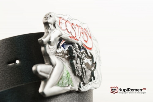 Кожаный ремень с пряжкой "ECSTASY" (Экстаз) 3D - kupiremen.ru