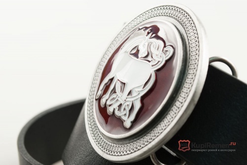 Кожаный ремень с пряжкой "STALLION" (Кельтский Жеребец) 3D - kupiremen.ru