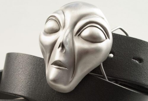 Ремень с пряжкой "ALIEN HEAD" (Голова инопланетянина) 3D - kupiremen.ru
