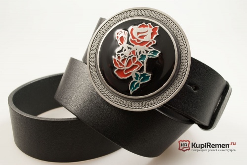 Кожаный ремень с пряжкой "CELTIC ROSE" (Кельтская роза) - kupiremen.ru
