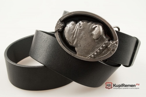 Кожаный ремень с пряжкой "BULLDOG" (Бульдог) 3D - kupiremen.ru