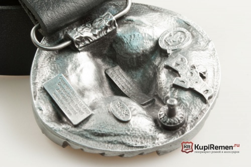 Кожаный ремень с пряжкой "Крест" BLACK - kupiremen.ru