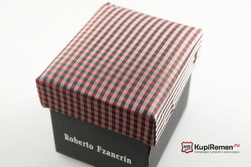 Красно-чёрный узкий галстук Roberto Fzancrin в коробке - kupiremen.ru
