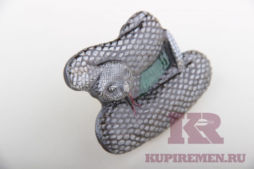 Кожаный ремень с пряжкой "Змея" - kupiremen.ru