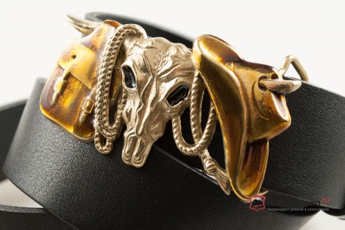 Кожаный ремень с пряжкой "STEER - SADDLEBAGS" - kupiremen.ru