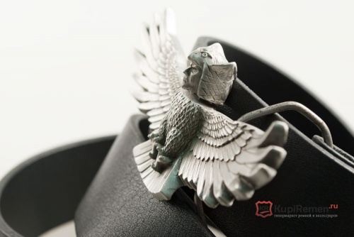 Кожаный ремень с пряжкой "OWL" (Сова с поворотной головой) - kupiremen.ru