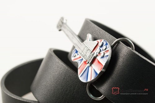 Кожаный ремень с пряжкой "UNION JACK GUITAR" - kupiremen.ru