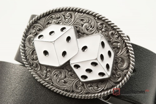 Кожаный ремень с пряжкой "RODEO DICE" ("Кости" родео) 3D - kupiremen.ru