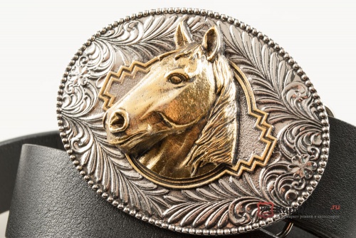 Кожаный ремень с пряжкой "HORSE HEAD" (голова лошади) 3D - kupiremen.ru