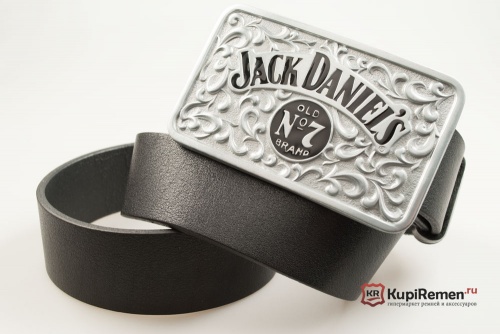 Кожаный ремень с пряжкой "JACK DANIEL'S" - kupiremen.ru
