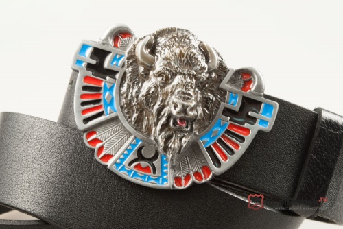 Кожаный ремень с пряжкой "BUFFALO TOTEM"  - kupiremen.ru