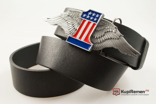Кожаный ремень с пряжкой " US No.1 EAGLE WINGS" (Крылья №1) 3D - kupiremen.ru