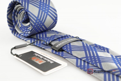 Мужской сине-серый галстук Roberto Fabbiani - kupiremen.ru