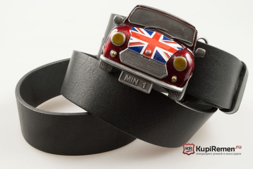 Ремень "MINI" 3D (автомобиль Mini, красный ) - kupiremen.ru