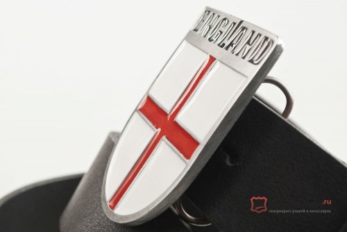 Кожаный ремень с пряжкой "ENGLAND SHIELD" (Английский щит) - kupiremen.ru