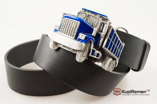Кожаный ремень с пряжкой "DUMPER TRUCK" (Самосвал) - kupiremen.ru