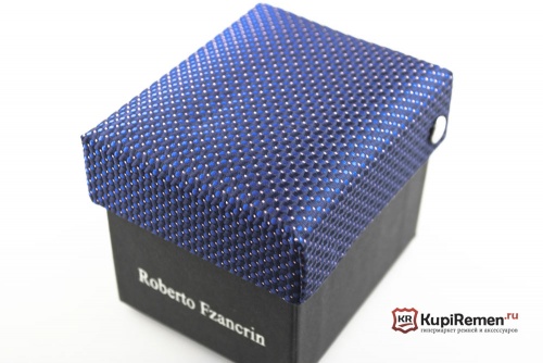 Синий узкий галстук в коробке Roberto Fzancrin - kupiremen.ru