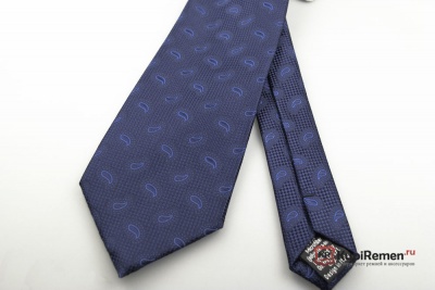 Синий мужской галстук Millionaire classic узор пейсли - kupiremen.ru