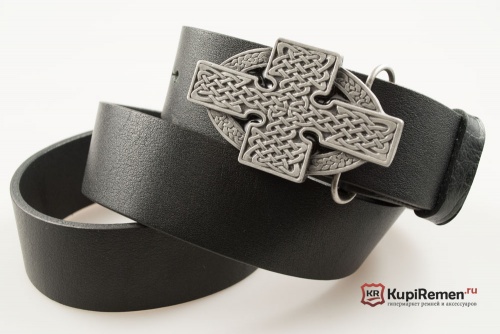 Кожаный ремень с пряжкой "Кельтский крест"  - kupiremen.ru