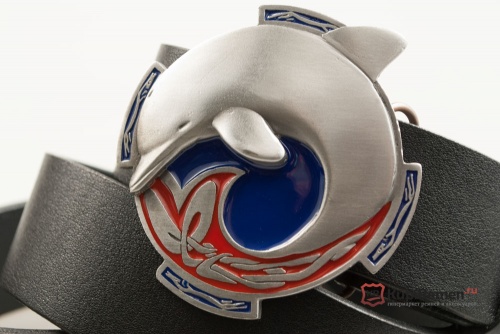 Кожаный ремень с пряжкой "CELTIC DOLPHIN" (Кельтский дельфин) 3D - kupiremen.ru