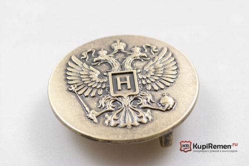 Пряжка Герб России с буквой Н для ремня 40 мм - kupiremen.ru