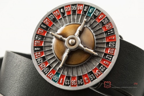 Кожаный ремень с пряжкой "ROULETTE" (Рулетка) 3D - kupiremen.ru