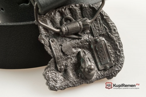 Кожаный ремень с пряжкой "Череп вождя" 3D - kupiremen.ru