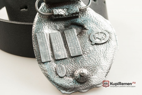 Кожаный ремень с пряжкой "A.J.S. MOTO" 3D - kupiremen.ru