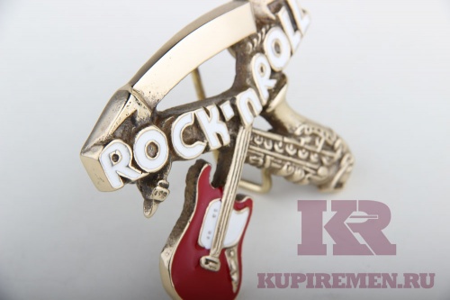 Кожаный ремень с пряжкой "ROCK & ROLL"  - kupiremen.ru