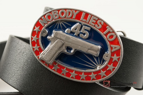 Кожаный ремень с пряжкой "Colt k.45" (Кольт 45 калибра) 3D - kupiremen.ru