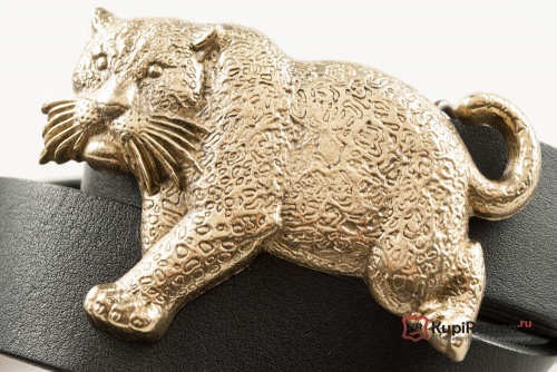 Кожаный ремень с пряжкой "LEOPARD" (Леопард) 3D - kupiremen.ru