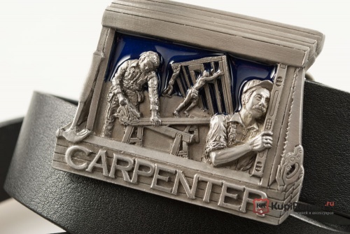 Кожаный ремень с пряжкой "Carpenter" (Плотник) 3D - kupiremen.ru