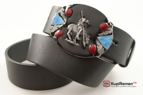 Кожаный ремень с пряжкой "END OF TRAIL" (Конец пути) 3D - kupiremen.ru