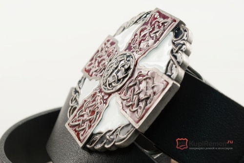Кожаный ремень с пряжкой "CELTIC CROSS" (Кельтский крест) 3D - kupiremen.ru