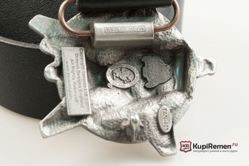 Кожаный ремень с пряжкой "Череп с шляпой" - kupiremen.ru