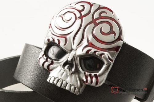 Кожаный ремень с пряжкой "SCRIM SKULL" (Череп) 3D - kupiremen.ru