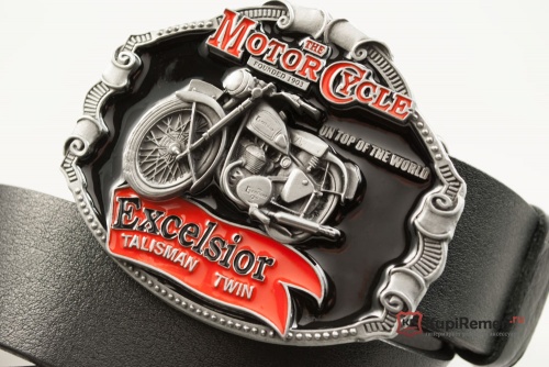 Кожаный ремень с пряжкой "EXCELSIOR MOTO" 3D - kupiremen.ru