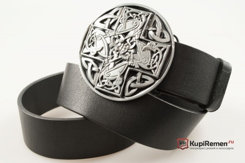 Кожаный ремень с пряжкой "CELTIC CROSS" (Кельтский крест) 3D - kupiremen.ru