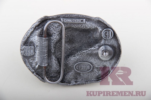 Кожаный ремень с пряжкой "Окунь" 3D - kupiremen.ru